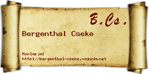 Bergenthal Cseke névjegykártya